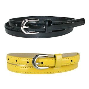 CTM Women's Skinny 1/2 Inch Dress Belt (Pack of 2 Colors)